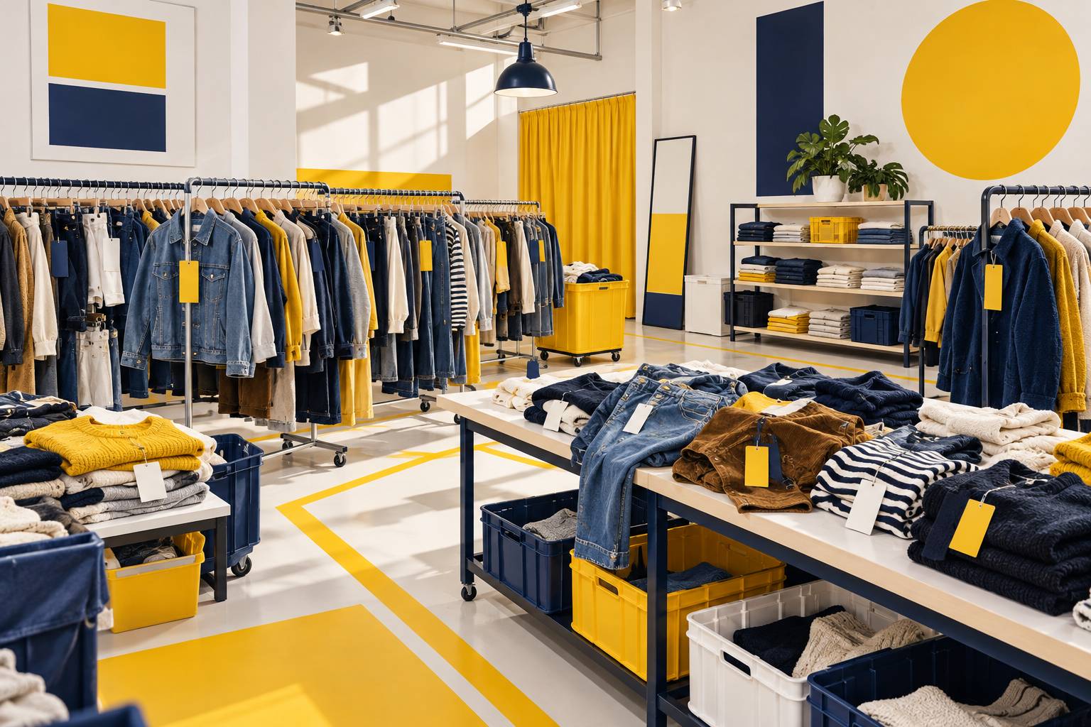 Gros plan sur des étiquettes de prix et de composition de vêtements de friperie