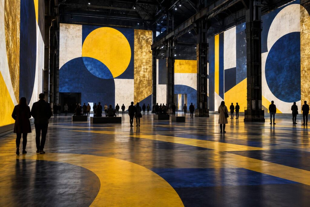 Illustration éditoriale du sujet : Plongez au cœur de l'art numérique à l'Atelier des Lumières